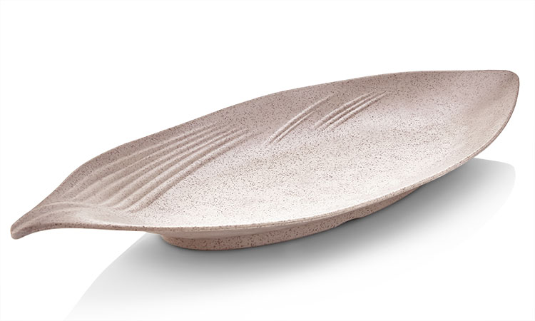 Pjate Ovale Bezhe Gjethe 37.2*15.5 Cm Imp