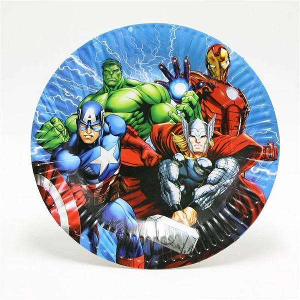 Pjata kartoni nje perdorimshme per ditelindje, set 10 cope, Marvel Avengers 