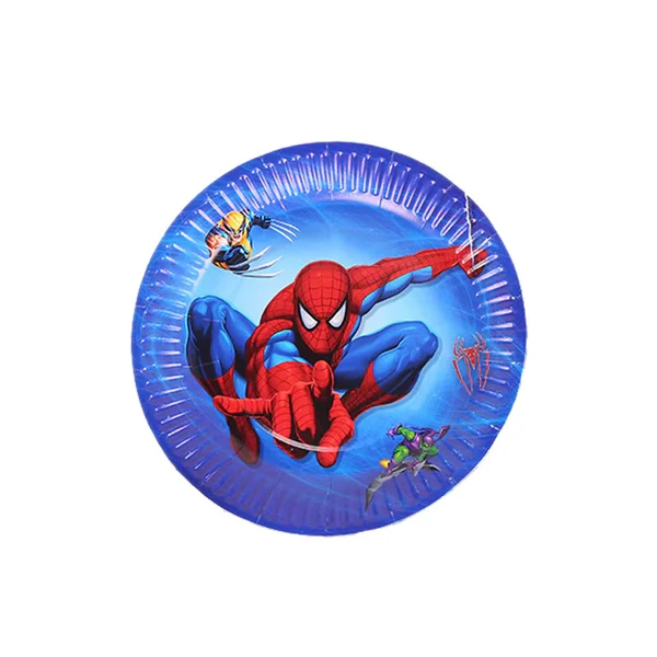 Pjata kartoni nje perdorimshme per ditelindje, set 10 cope, Spiderman 