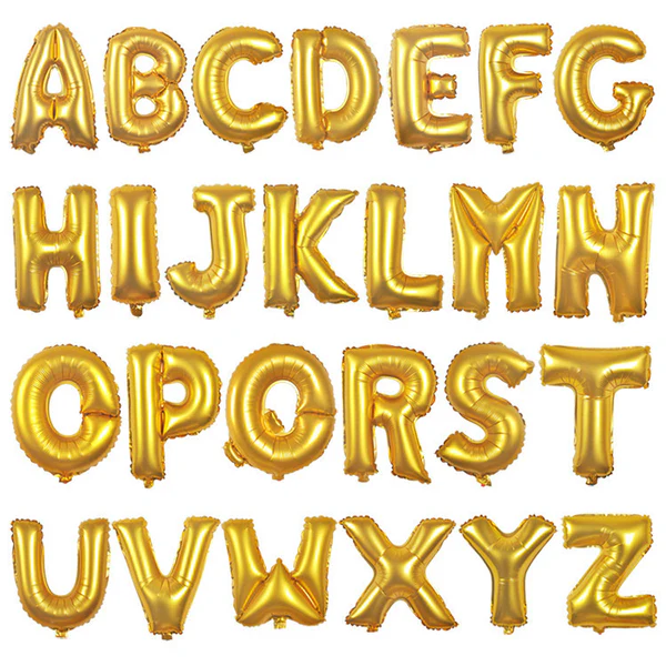 Tullumbace me shkronja gold 32 inch 