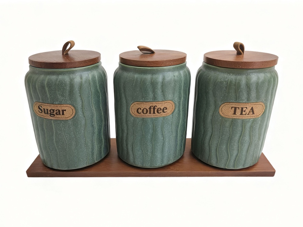 Mbajtese Kafe Sheqeri Set*3 Me Kolor Imp