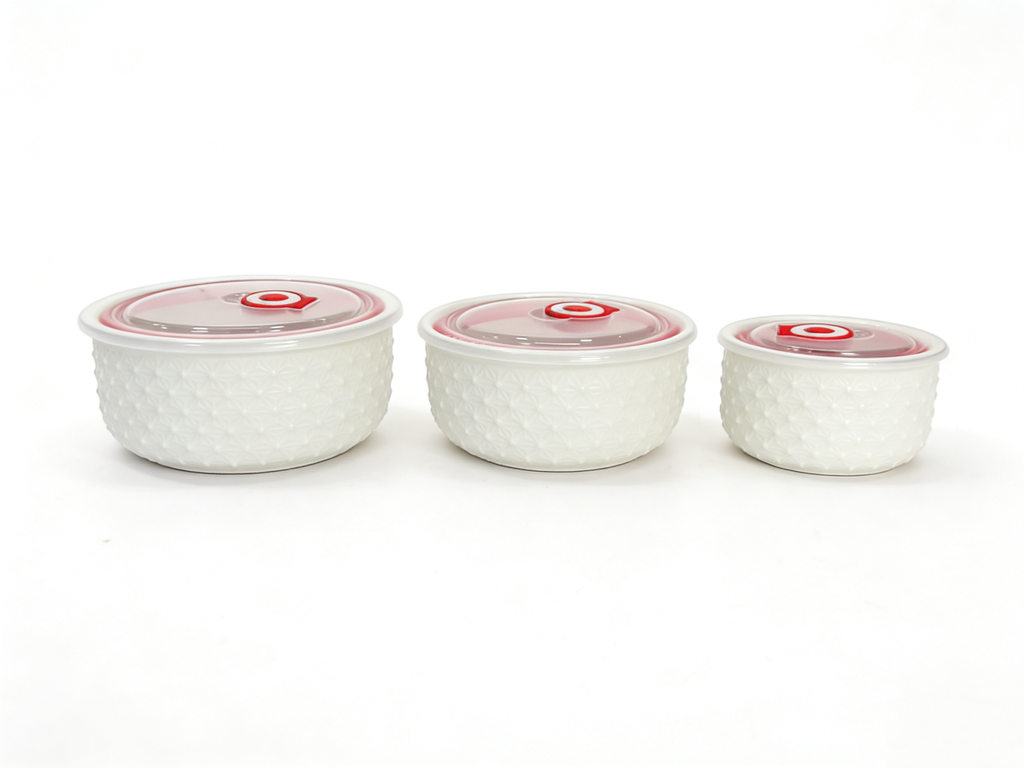 Tas Porcelani I Bardhe Set*3  Imp