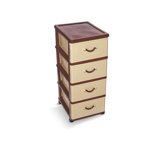 [B108-4/3] Komodine Me Thurrje Imp Bezhe+Kafe