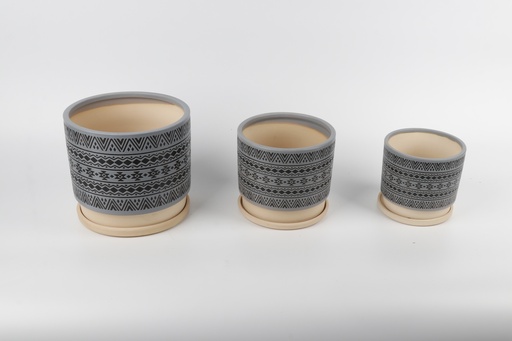 [CH7-KE408] Vazo Porcelani Set*3 Boho Imp