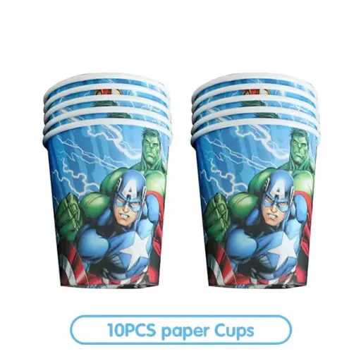 [1385-74] Gote kartoni nje perdorimshme, set 10 cope, me Super Hero Avengers 