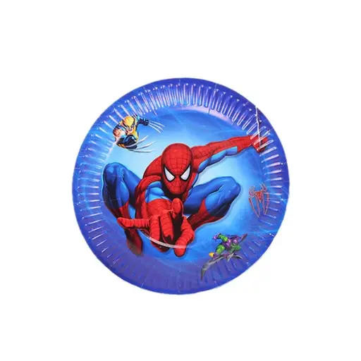 [1385-50] Pjata kartoni nje perdorimshme per ditelindje, set 10 cope, Spiderman 