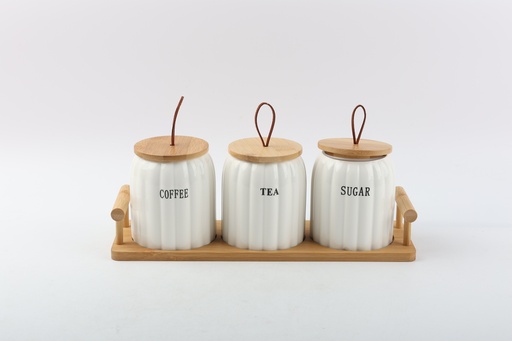 [CH2-KE1583] Mbajtese Kafe Sheqer E Bardhe Set*3 Imp