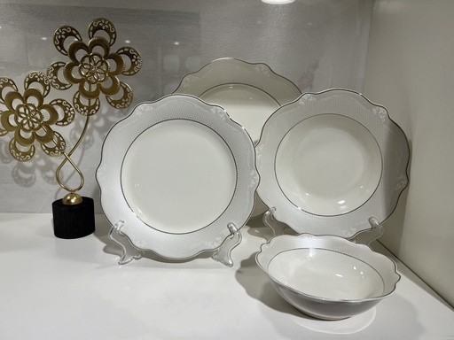 [CH2-KE1986] Set Pjatash Porcelani  Me 24 Pjese Imp