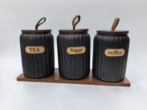 [CH2-KE2656] Mbajtese Kafe Sheqeri Set*3 Me Kolor Imp