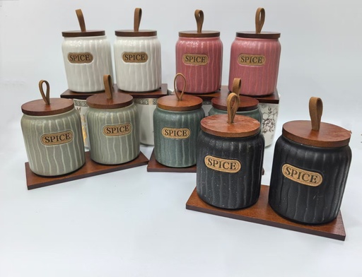 [CH2-KE2659] Mbajtese Kafe Sheqeri Set*2 Me Kolor Imp