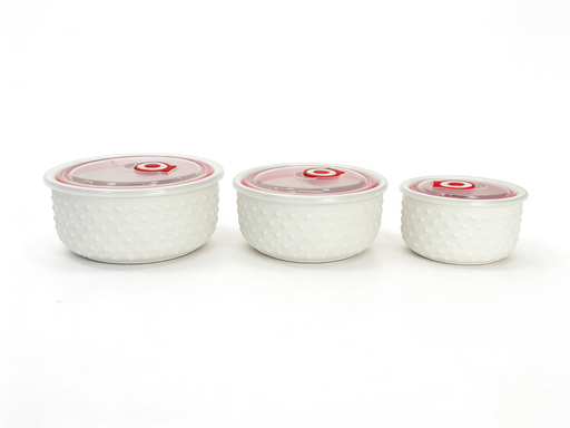 [CH2-KE2662] Tas Porcelani I Bardhe Set*3  Imp